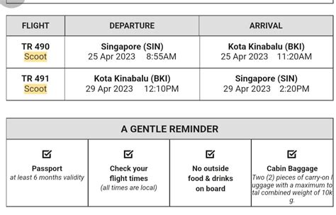 Flight Ticket to Kota Kinabalu .